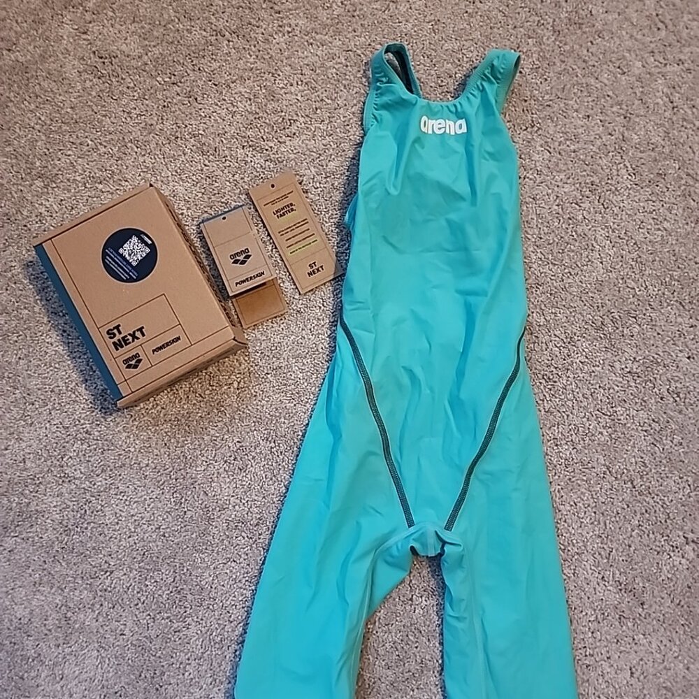 Arena Powerskin ST NEXT Womens Open Back Racing Swimsuit - Aquamarine Size 24